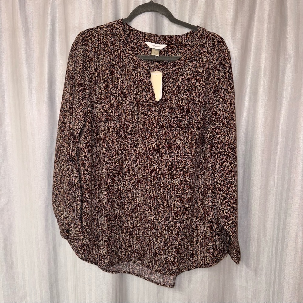 CJ Banks Brown lightweight Blouse size 14